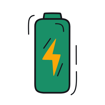 Battery Bolt, Animated Icon, Color