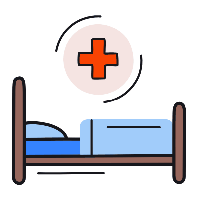 Hospital Bed, Animated Icon, Color