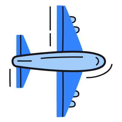 Airplane Horizontal, Animated Icon, Color