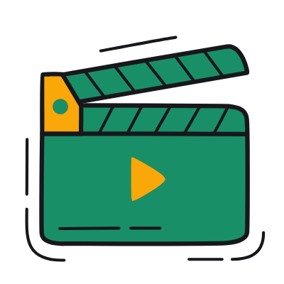 Clapperboard Play, Animated Icon, Color