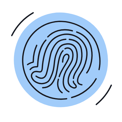 Fingerprint Circle, Animated Icon, Color