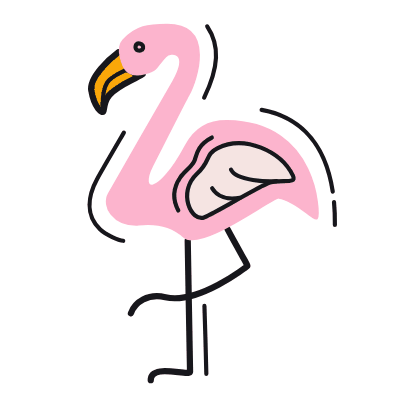 Flamingo, Animated Icon, Color
