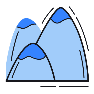 Mountains, Animated Icon, Color