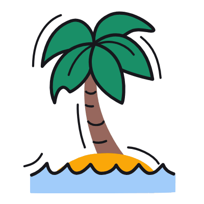 Island, Animated Icon, Color