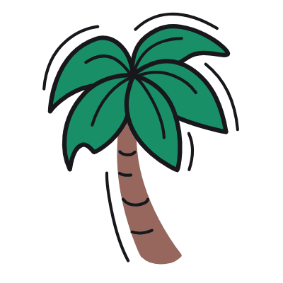 Palm Tree, Animated Icon, Color