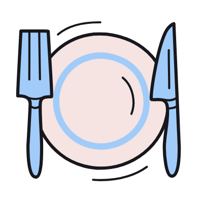 Plate Fork Knife, Animated Icon, Color