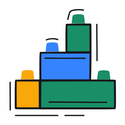 Bricks Toy, Animated Icon, Color