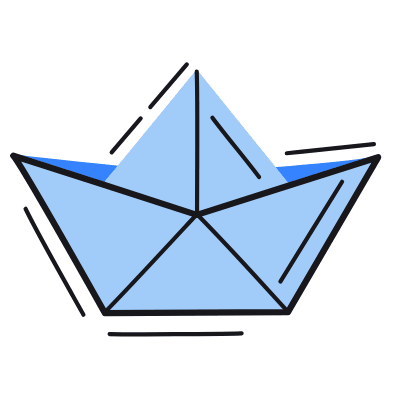 Paper Boat, Animated Icon, Color