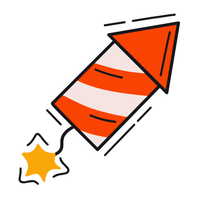 Firework, Animated Icon, Color