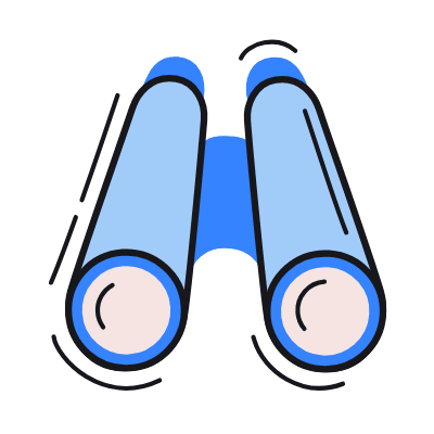 Binoculars, Animated Icon, Color