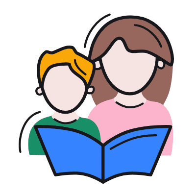 Reading Babies, Animated Icon, Color