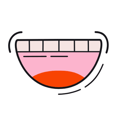 Smiling Mouth, Animated Icon, Color