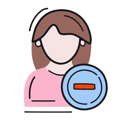 Woman Minus, Animated Icon, Color