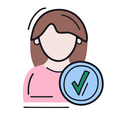 Woman Check, Animated Icon, Color