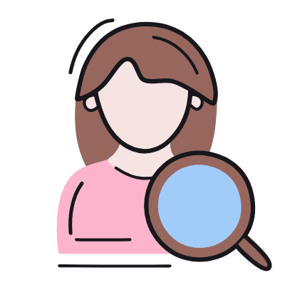 Woman Search, Animated Icon, Color
