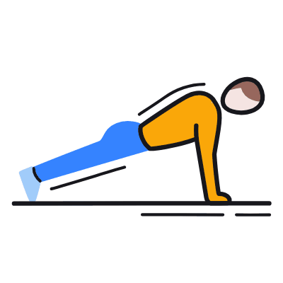 Pushups, Animated Icon, Color