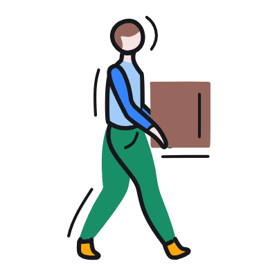 Person Delivery, Animated Icon, Color