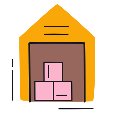 Open Warehouse, Animated Icon, Color