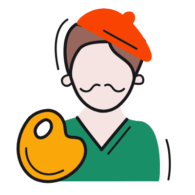 Man Painter, Animated Icon, Color