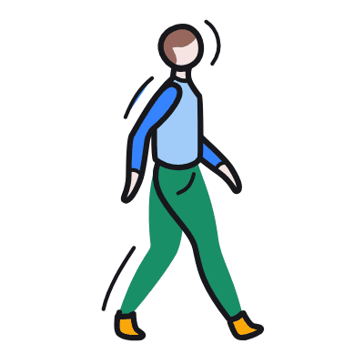 Walk, Animated Icon, Color