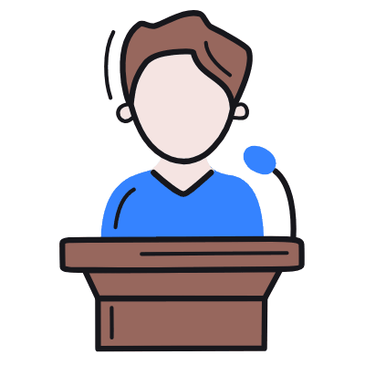 Man Lecturer, Animated Icon, Color