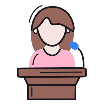 Woman Lecturer, Animated Icon, Color