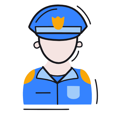 Man Policeman, Animated Icon, Color