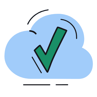 Cloud Check, Animated Icon, Color