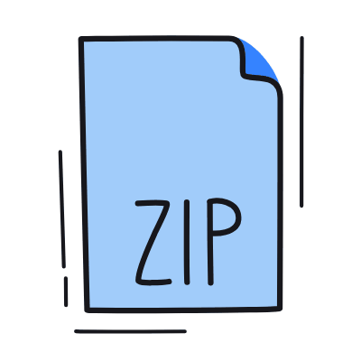 Document ZIP, Animated Icon, Color