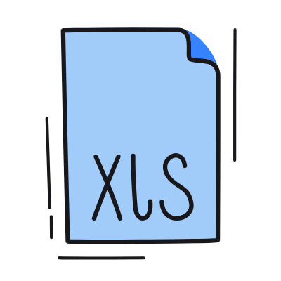 Document XLS, Animated Icon, Color