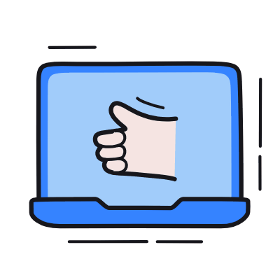 Laptop Thumb up, Animated Icon, Color