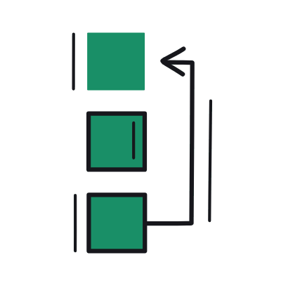 Order Bottom To Top, Animated Icon, Color