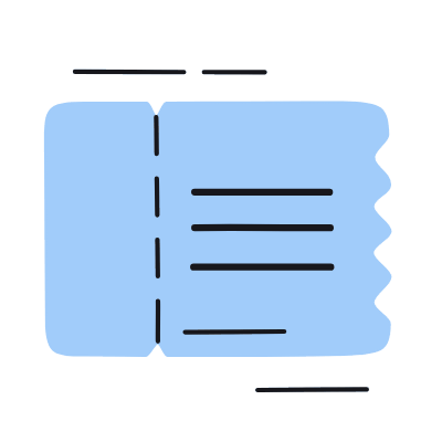 Ticket Perforated, Animated Icon, Color