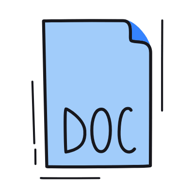File DOC, Animated Icon, Color