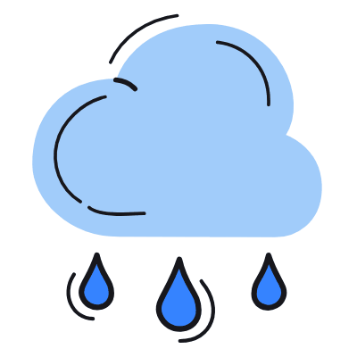 Cloud Mild Rain, Animated Icon, Color