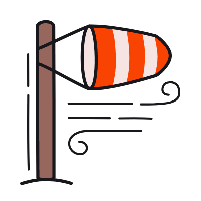 Wind Sock, Animated Icon, Color