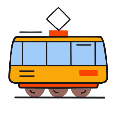 Tram, Animated Icon, Color