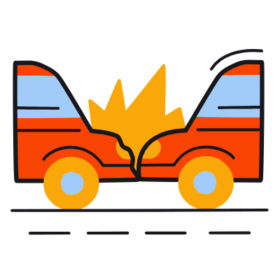 Car Crash, Animated Icon, Color
