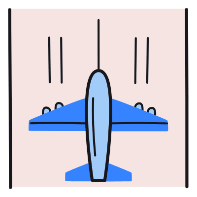 Runway Airplane, Animated Icon, Color