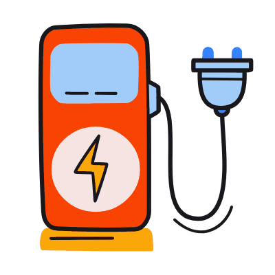 Ev Charging Station, Animated Icon, Color