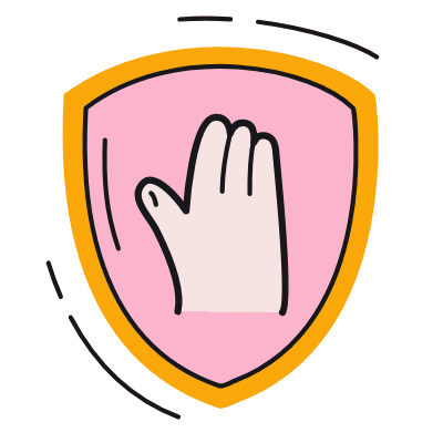 Shield Hand, Animated Icon, Color