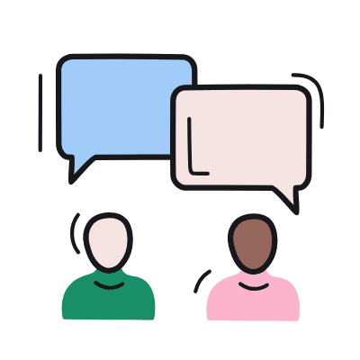 Avatars Chatting, Animated Icon, Color