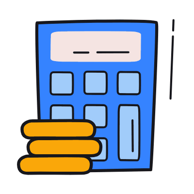 Calculator Coins, Animated Icon, Color