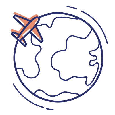 Globe Airplane, Animated Icon, Motif