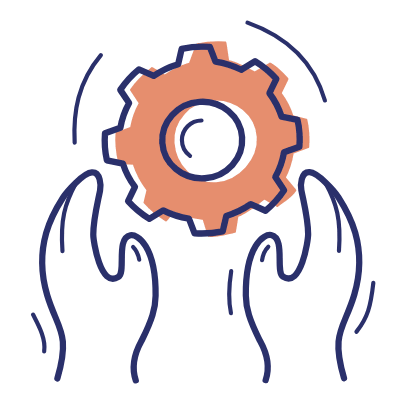 Hands Open Settings, Animated Icon, Motif