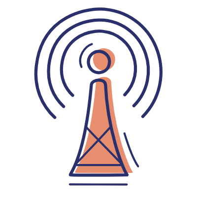 Broadcast Tower, Animated Icon, Motif