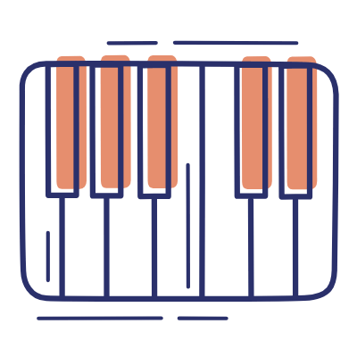 Piano Keyboard, Animated Icon, Motif