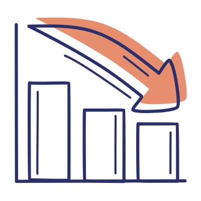 Bar Chart Arrow Down, Animated Icon, Motif