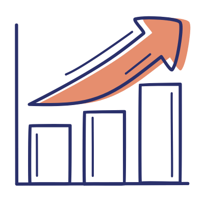 Bar Chart Arrow Up, Animated Icon, Motif