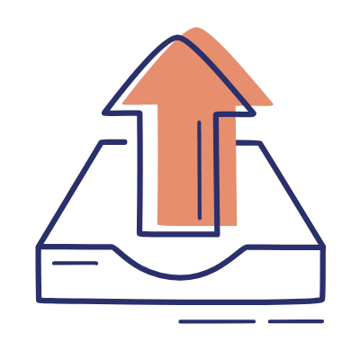 Inbox Upload, Animated Icon, Motif